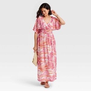 KNOX ROSE smocked waist maxi